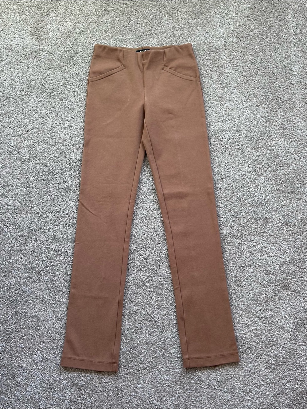 Maeve by Anthropologie Brown Back Slit Ponte Leggings Pants Seam Detail XXS - Picture 1 of 9